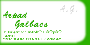 arpad galbacs business card